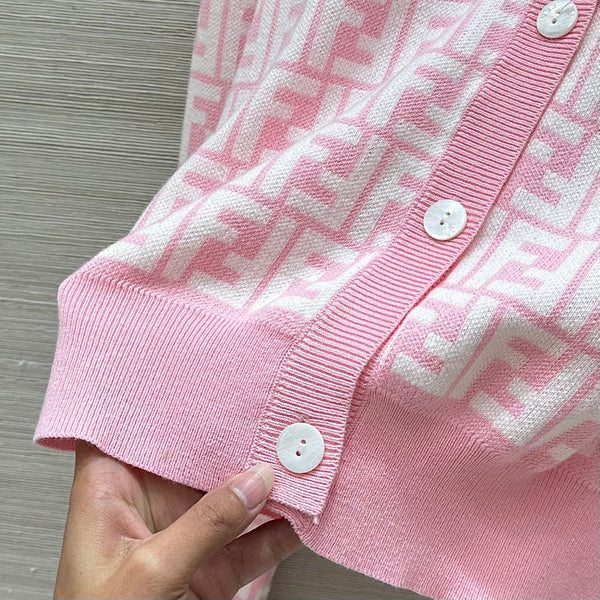 Fendi 25 Cardigan Pink Cotton