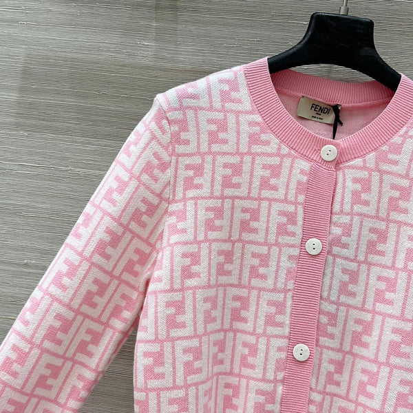Fendi 25 Cardigan Pink Cotton