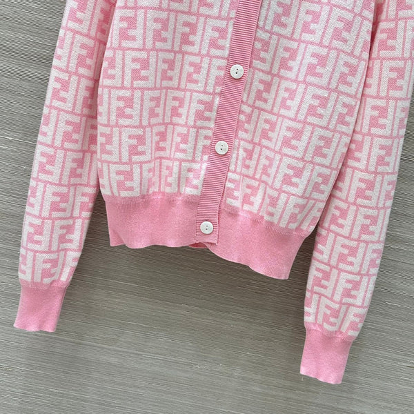 Fendi 25 Cardigan Pink Cotton