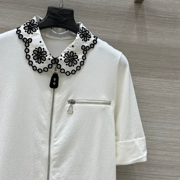 LV 25 Flower T Shirt White Cotton