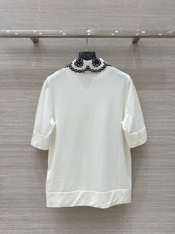 LV 25 Flower T Shirt White Cotton