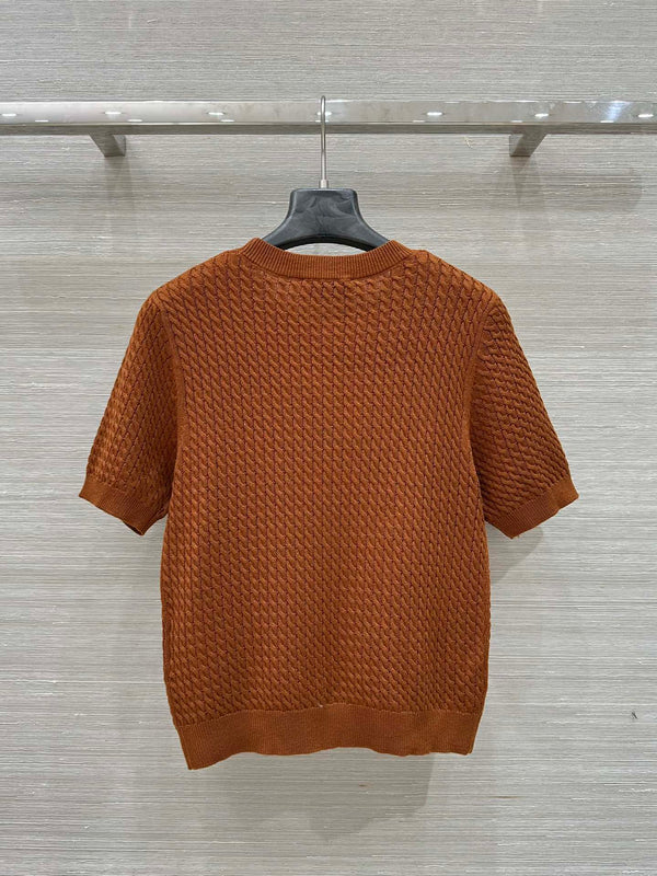 Miu Miu 25 Knitted Top Brown Wool
