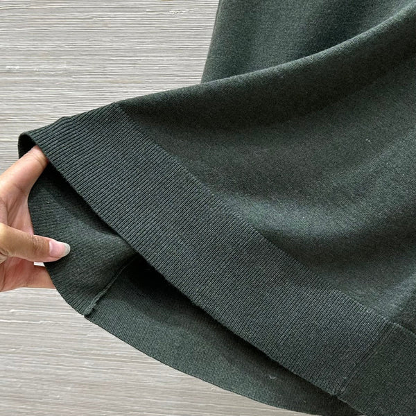 Gucci 2025 Logo Embroidered Knitted Vest Top Green Wool