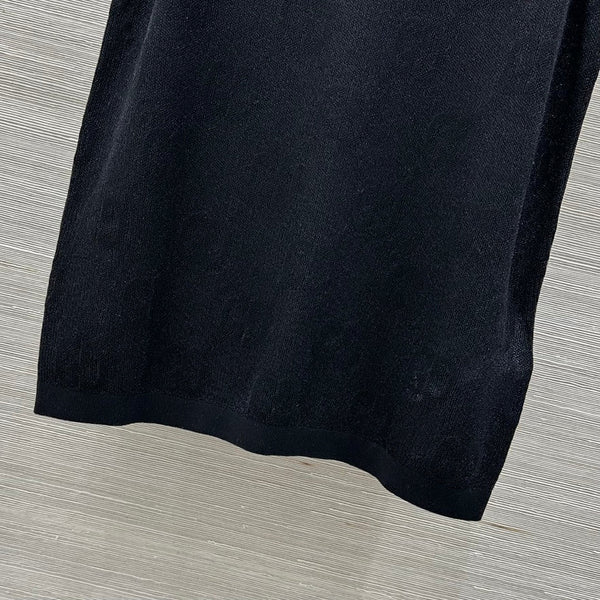 Gucci 25 Mesh Vest Top Black Tencel