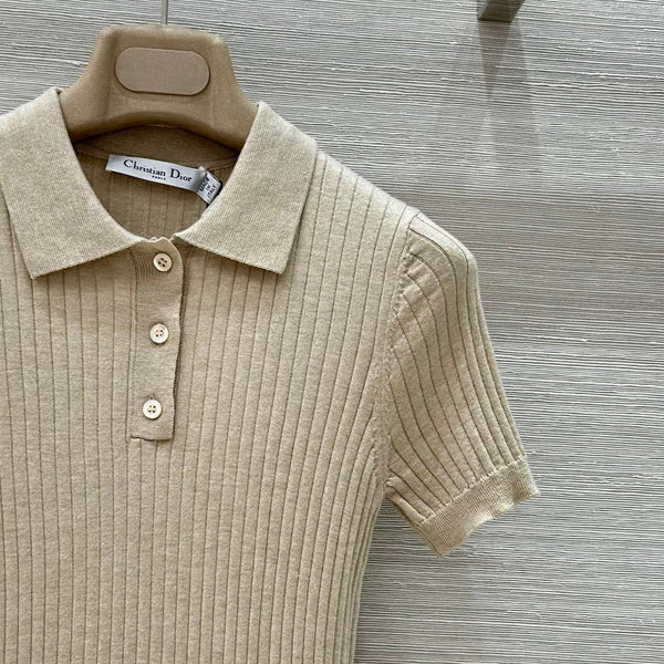 CD 25 Polo Short-sleeved Top Beige Cashmere