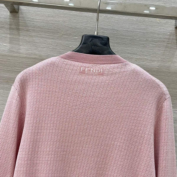 Fendi Knitted Cardigan Top Pink Wool