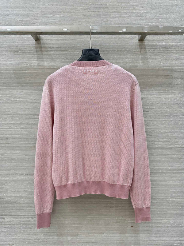 Fendi Knitted Cardigan Top Pink Wool