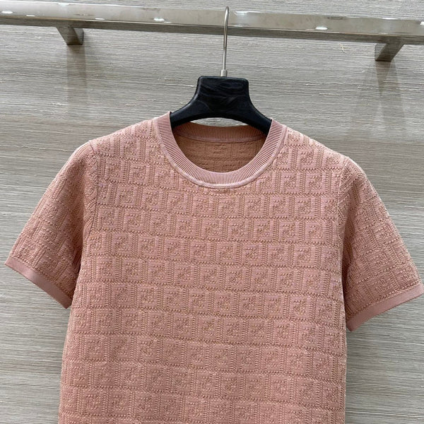 Fendi 25 Knitted Top Pink Cotton Viscose