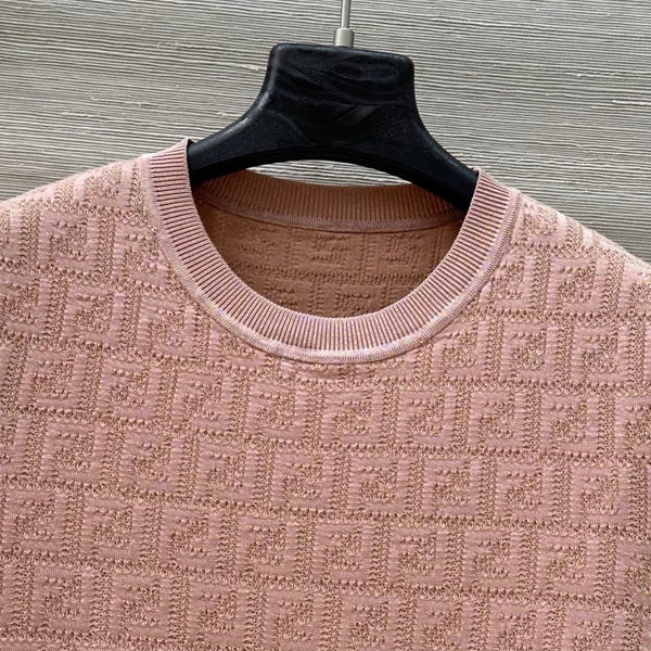 Fendi 25 Knitted Top Pink Cotton Viscose