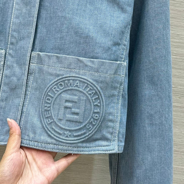 Fendi 25 Denim Jacket Haze Blue Cotton