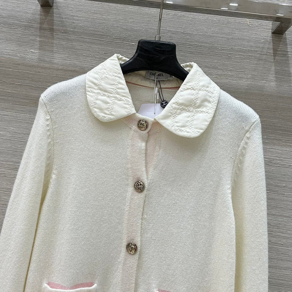 CC 25 Cardigan Cachemire Blanc