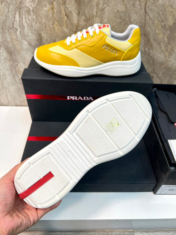 PRA AMERICA'S CUP SOFT RUBBER AND BIKE FABRIC SNEAKERS LIGHT YELLOW