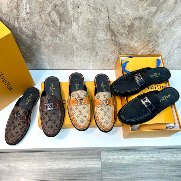 LV EASY MULE BLACK MONOGRAM CANVAS