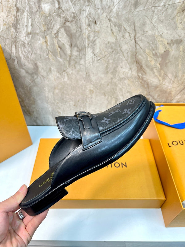 LV EASY MULE BLACK MONOGRAM CALFSKIN