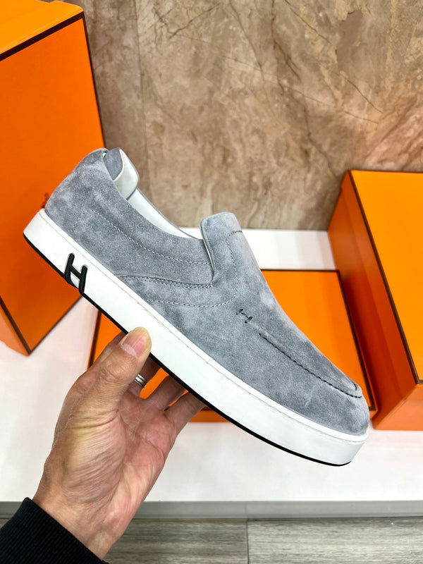 HM 25 Men's Kiddy Slip-on Shoe Grey Cowhide 545623