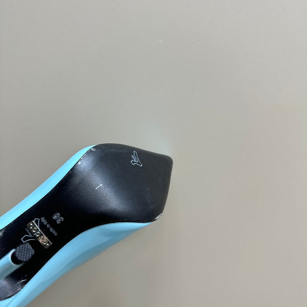 DÉCOLLETÉ CON TACCO ALTO GG 105 IN PELLE DI AGNELLO CIELO