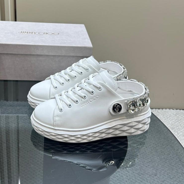 Jimmy Diamond Sling in nappa bianca, scarpe da ginnastica slipper 583132