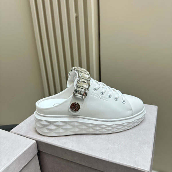 Jimmy Diamond Sling in nappa bianca, scarpe da ginnastica slipper 583132