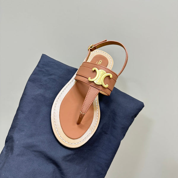 LYMPIA TRIOMPHE PERIZOMA IN PELLE DI VITELLO TAN