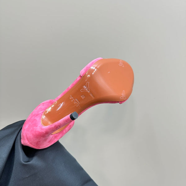 SANDALO ALAIA CON TACCO ALTO 10 CM IN CAMOSCIO ROSA