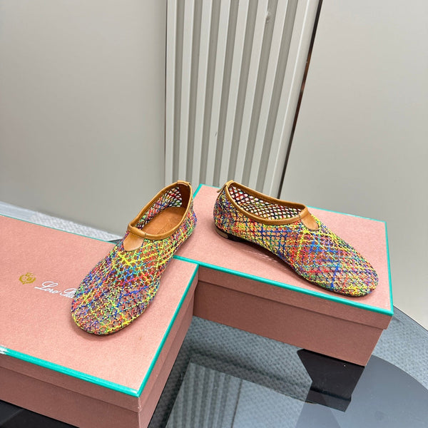 floaty flat mocassin sliper multicolor fabric