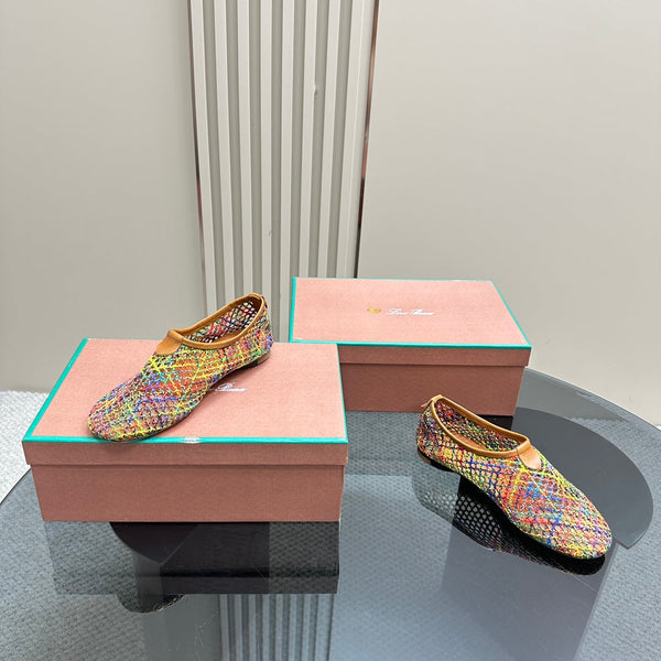 floaty flat mocassin sliper multicolor fabric