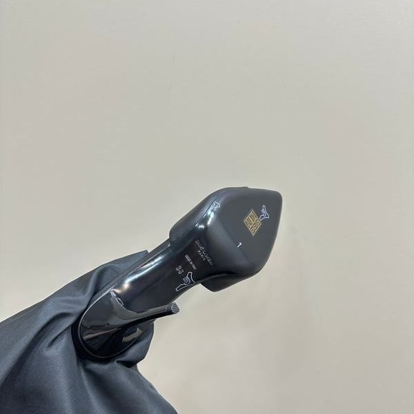 SL GOLDIE MULES BLACK CALFSKIN