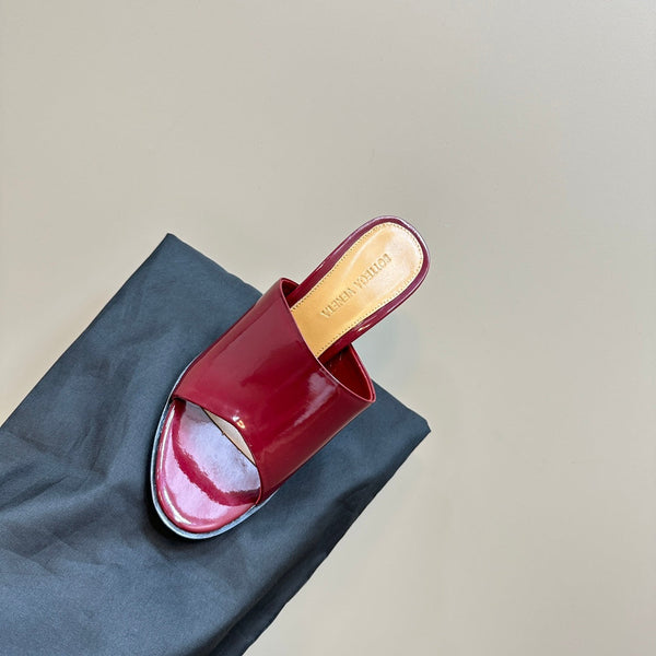 BV 26s High Mule 9.5cm Burugndy Calfskin