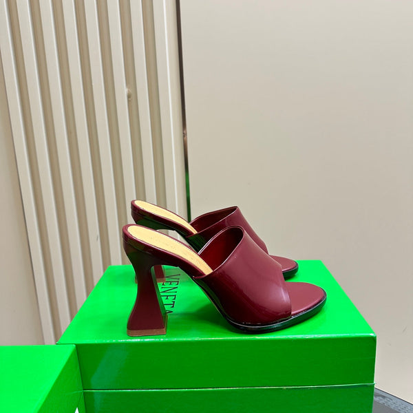 BV 26s High Mule 9.5cm Burugndy Calfskin