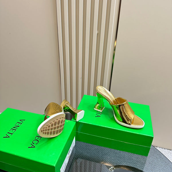 BV 26s High Mule 9.5cm Gold Calfskin
