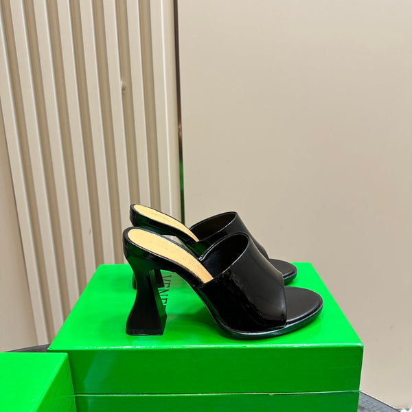 BV 26s High Mule 9.5cm Black Calfskin