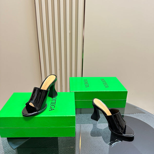 BV 26s High Mule 9.5cm Black Calfskin