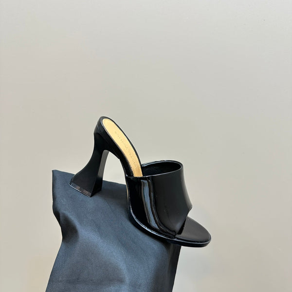 BV 26s High Mule 9.5cm Black Calfskin