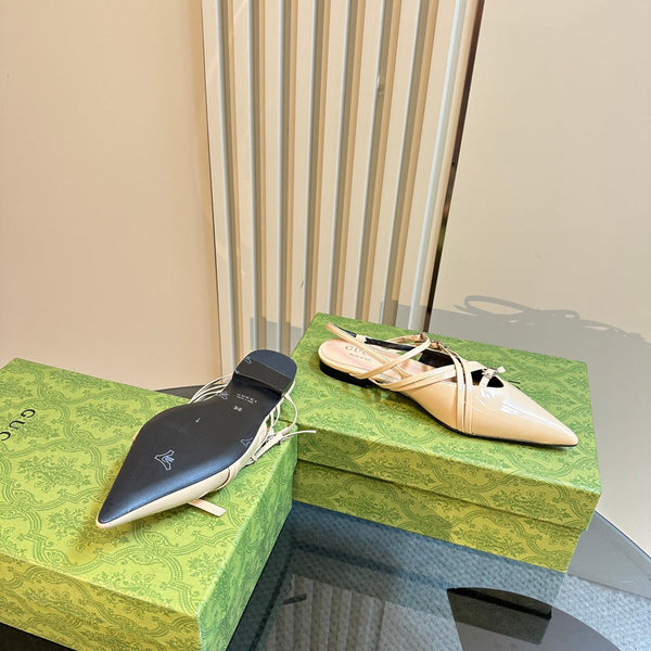 SLINGBACK CON CINTURINO INCROCIATO IN PELLE DI VITELLO BEIGE TAN