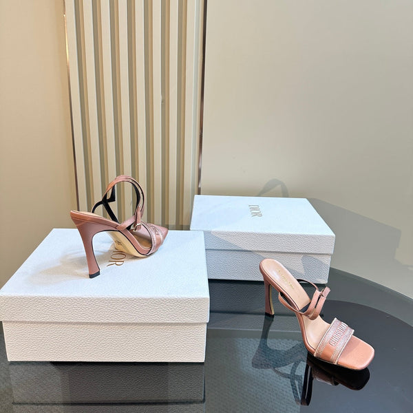 CD Dway Heeled Sandal 105mm Pink Silk And Lambskin