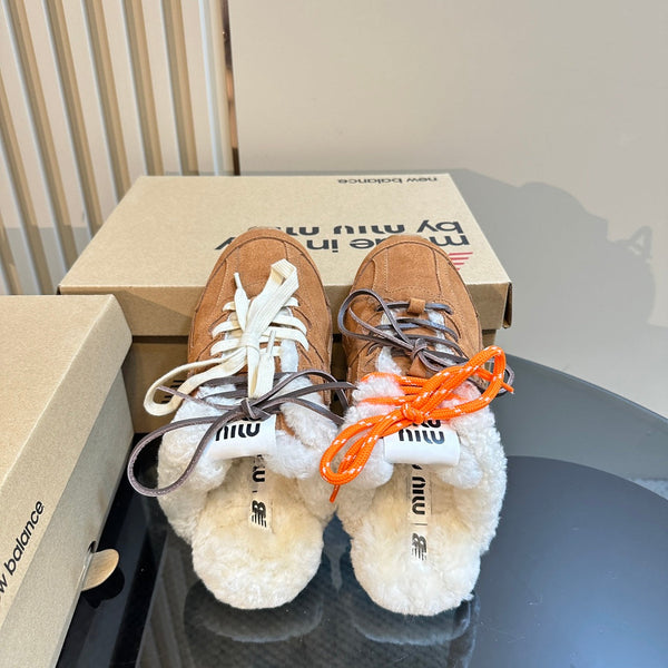 Miu x Balance 530 SL Mule Marrone Giallo Scamosciato