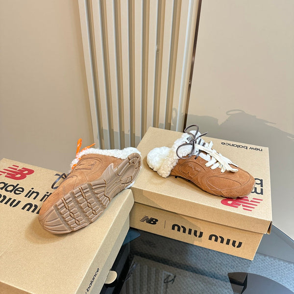 Miu x Balance 530 SL Mule Marrone Giallo Scamosciato