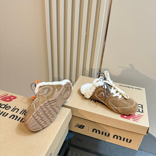 Miu x Balance 530 SL Mule Dark Brown Suede