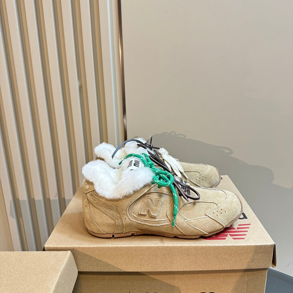 Miu x Balance 530 SL Sneakers Light Brown Fleece Lining Suede
