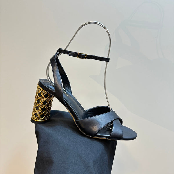 CD Icon Heeled Sandal 95mm Black Calfskin