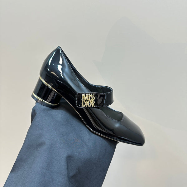 CD Miss Dior Pump 40mm Glossy Black Cowhide