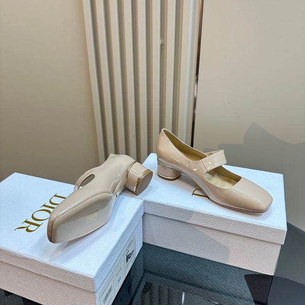CD Miss Dior Pump 40mm Glossy Beige Cowhide