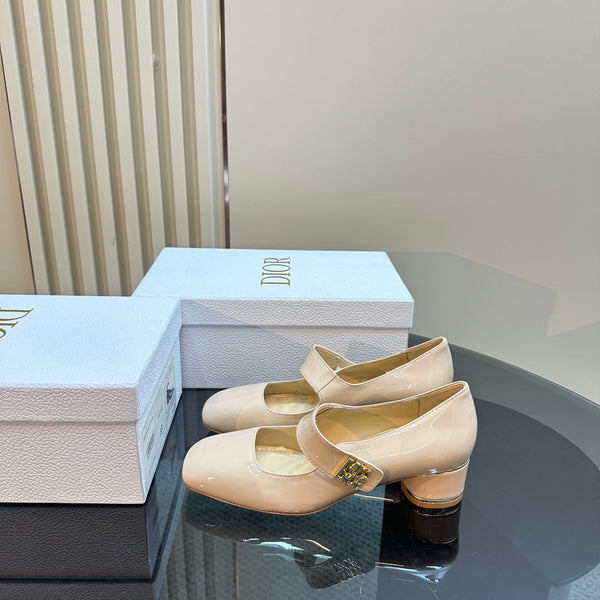 CD Miss Dior Pump 40mm Glossy Beige Cowhide