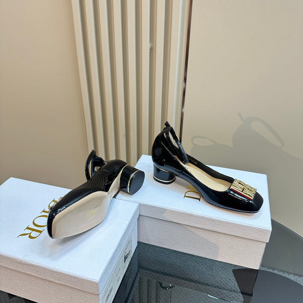 CD Miss Dior Pump 40mm Glossy Black Lambskin