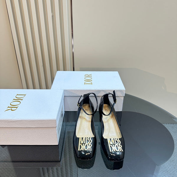 CD Miss Dior Pump 40mm Glossy Black Lambskin