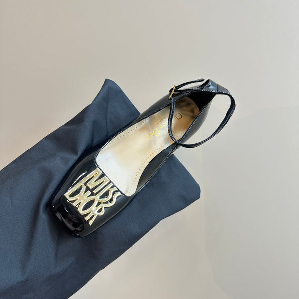 CD Miss Dior Pump 40mm Glossy Black Lambskin
