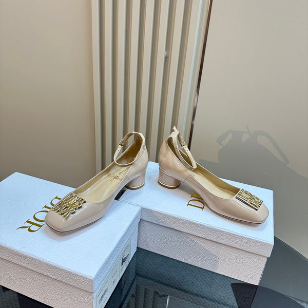 CD Miss Dior Pump 40mm Glossy Beige Lambskin