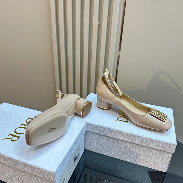 CD Miss Dior Pump 40mm Glossy Beige Lambskin