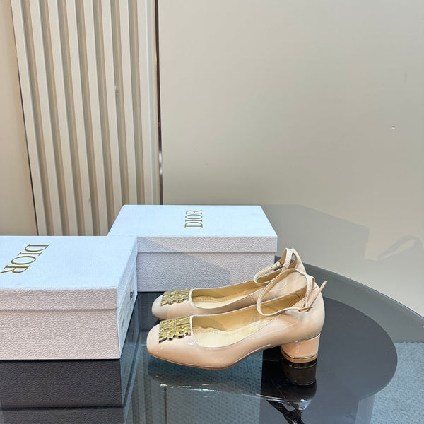 CD Miss Dior Pump 40mm Glossy Beige Lambskin