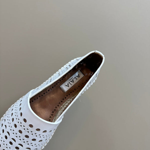 Alaila Vienne Espadrilles In White Cowhide 946258
